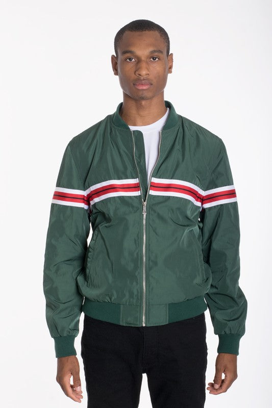 WOVEN TAPED BOMBER JACKET