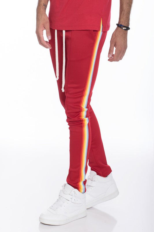 MULTICOLORED TAPE TRACK PANTS