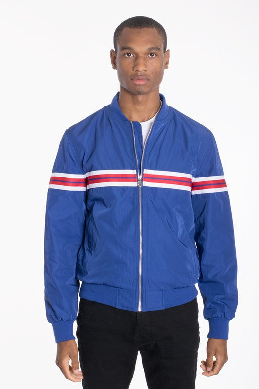 WOVEN TAPED BOMBER JACKET