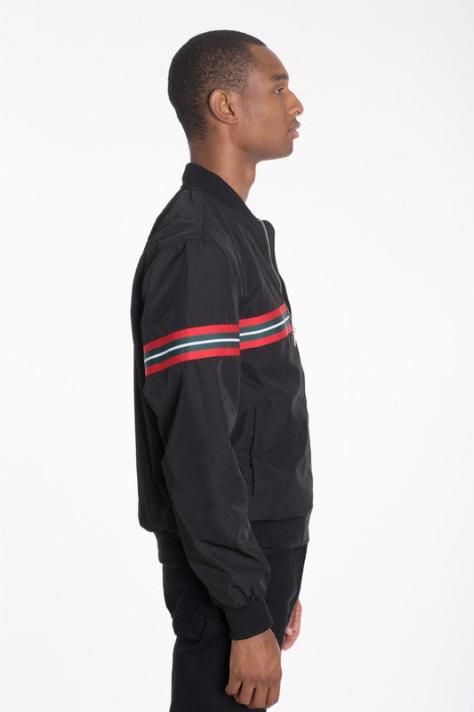 WOVEN TAPED BOMBER JACKET