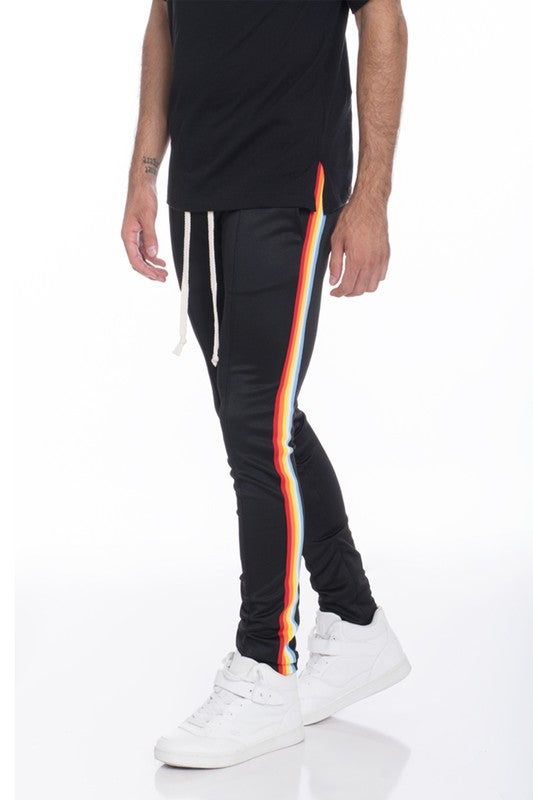 MULTICOLORED TAPE TRACK PANTS