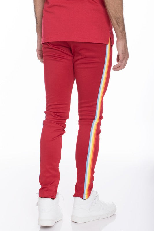 MULTICOLORED TAPE TRACK PANTS