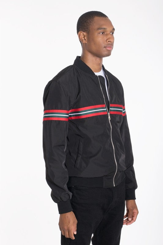 WOVEN TAPED BOMBER JACKET