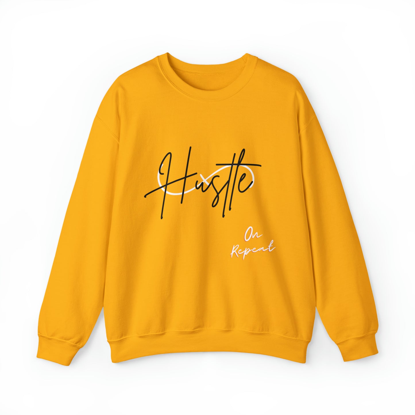 4XL & 5XL HUSTLE ON REPEAT: Unisex Crewneck Sweatshirt