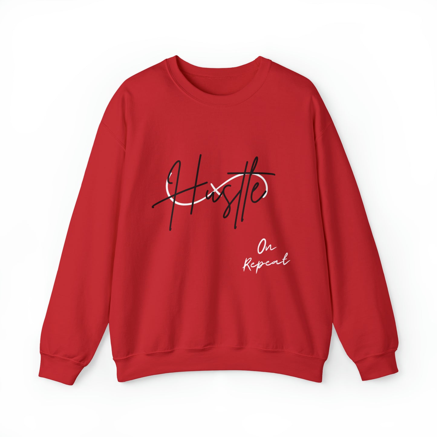 4XL & 5XL HUSTLE ON REPEAT: Unisex Crewneck Sweatshirt