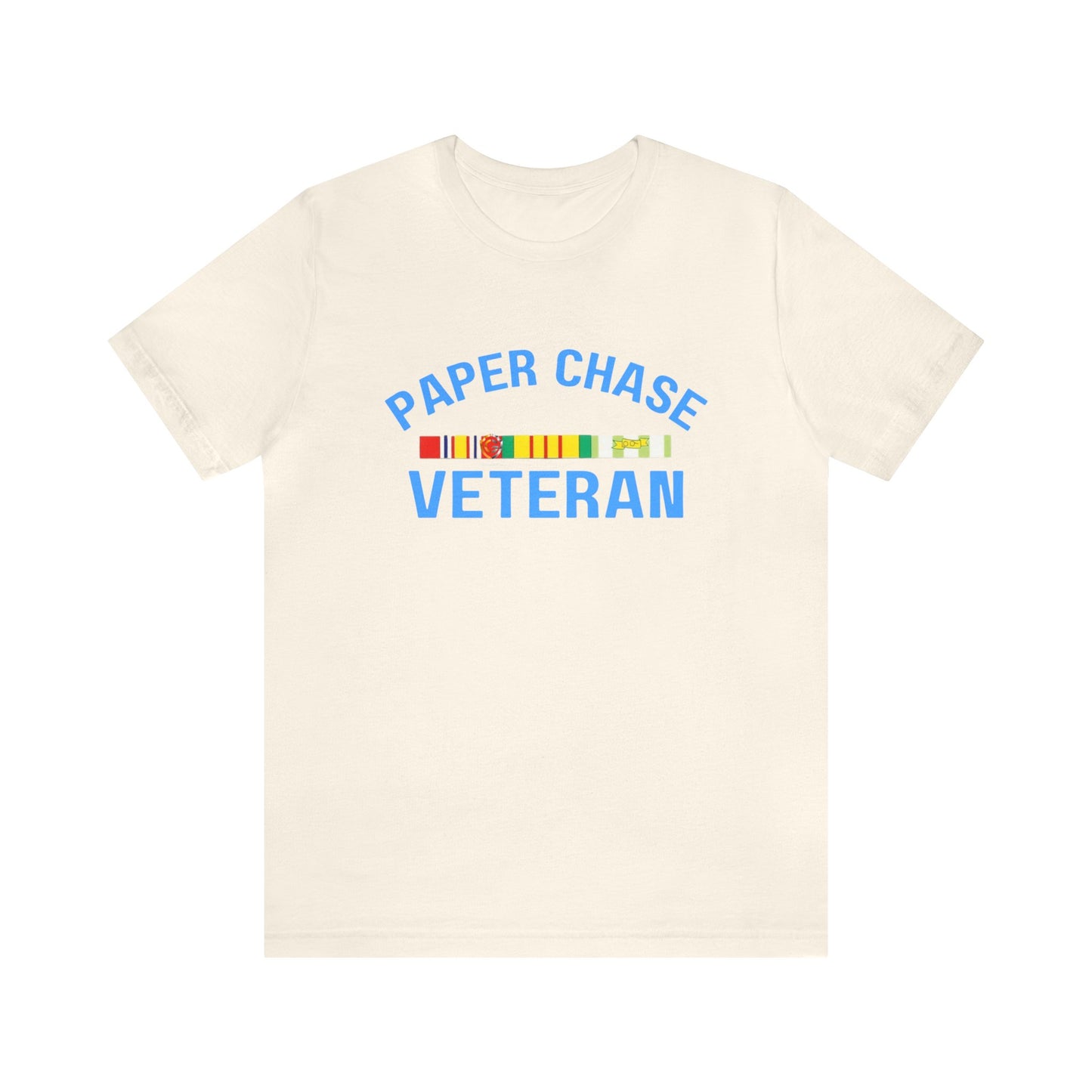 PAPER CHASER UNIVERSITY BLUE: Unisex Jersey Short Sleeve Tee