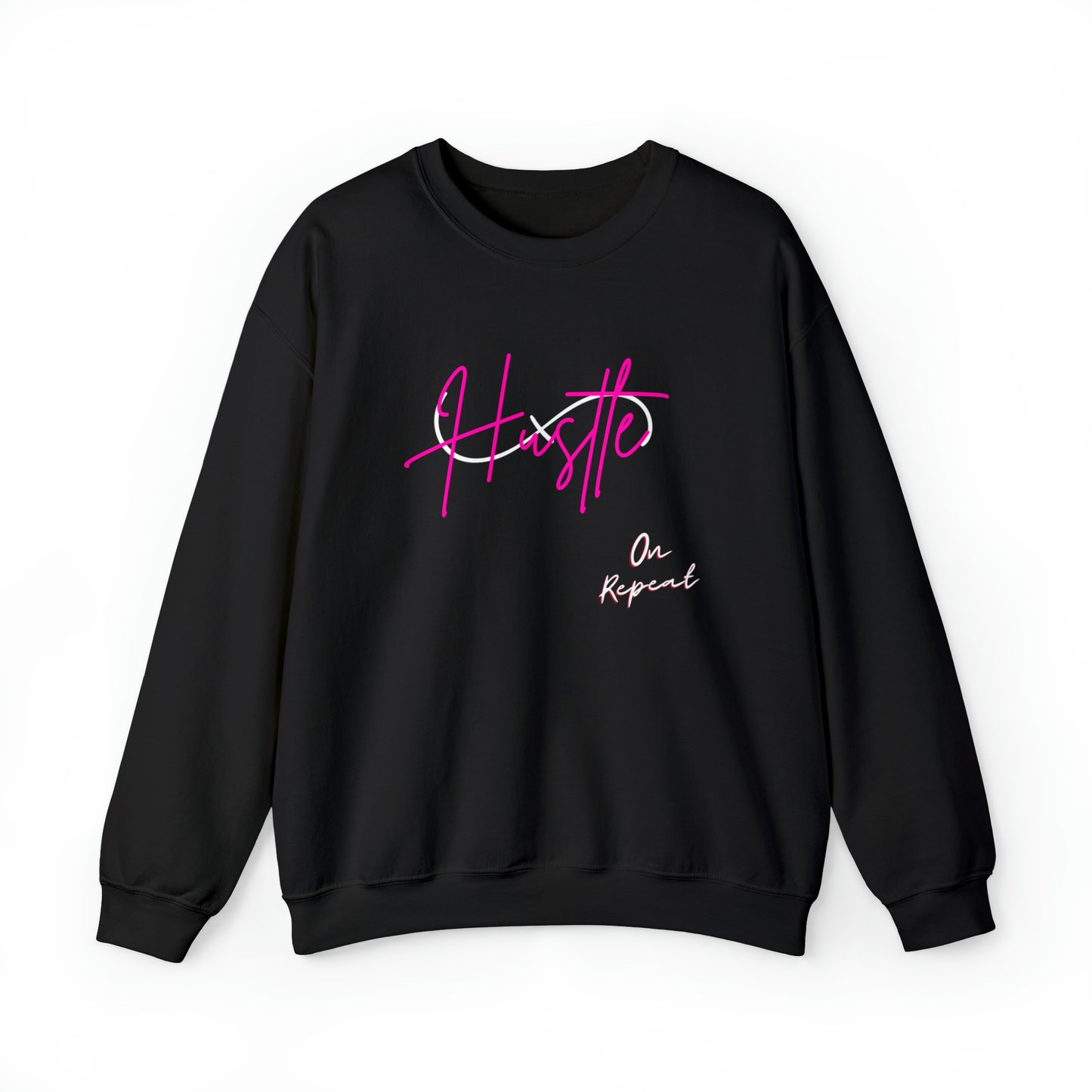 HUSTLE ON REPEAT: Unisex Crewneck Sweatshirt