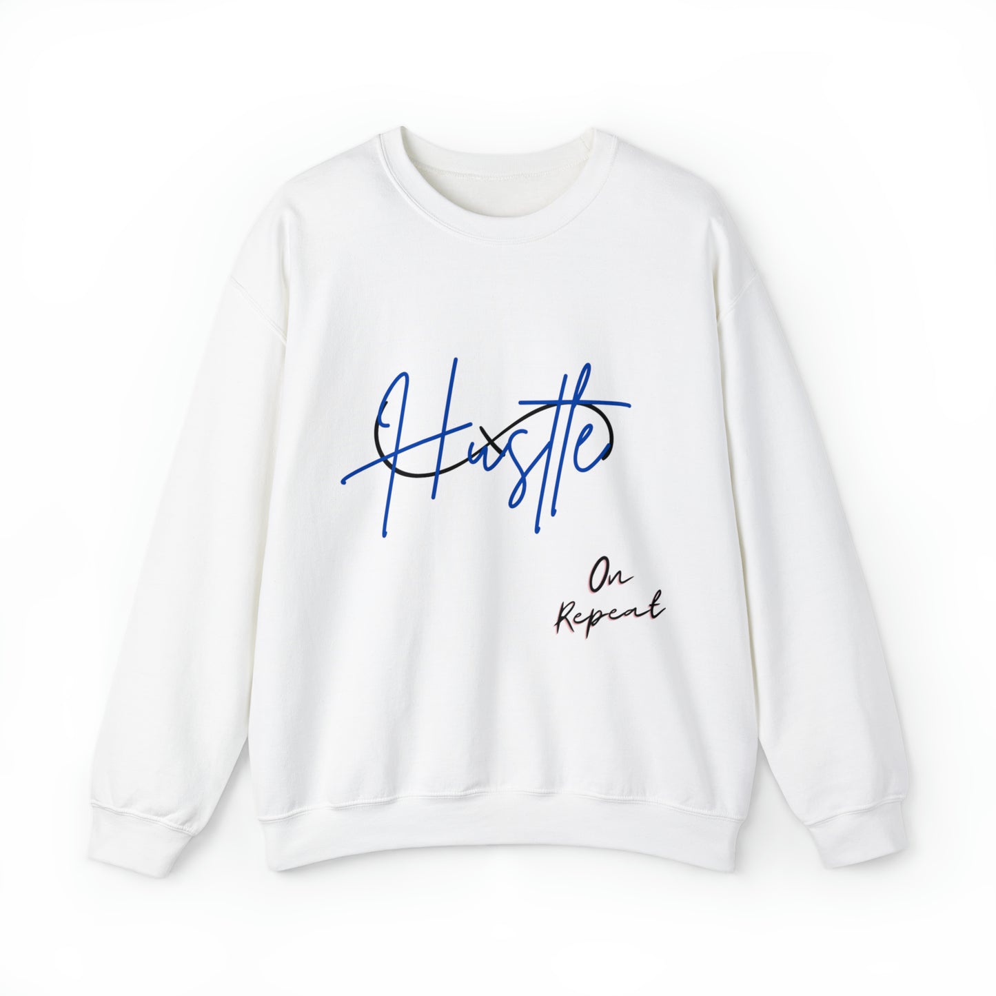 4XL & 5XL HUSTLE ON REPEAT: Unisex Crewneck Sweatshirt