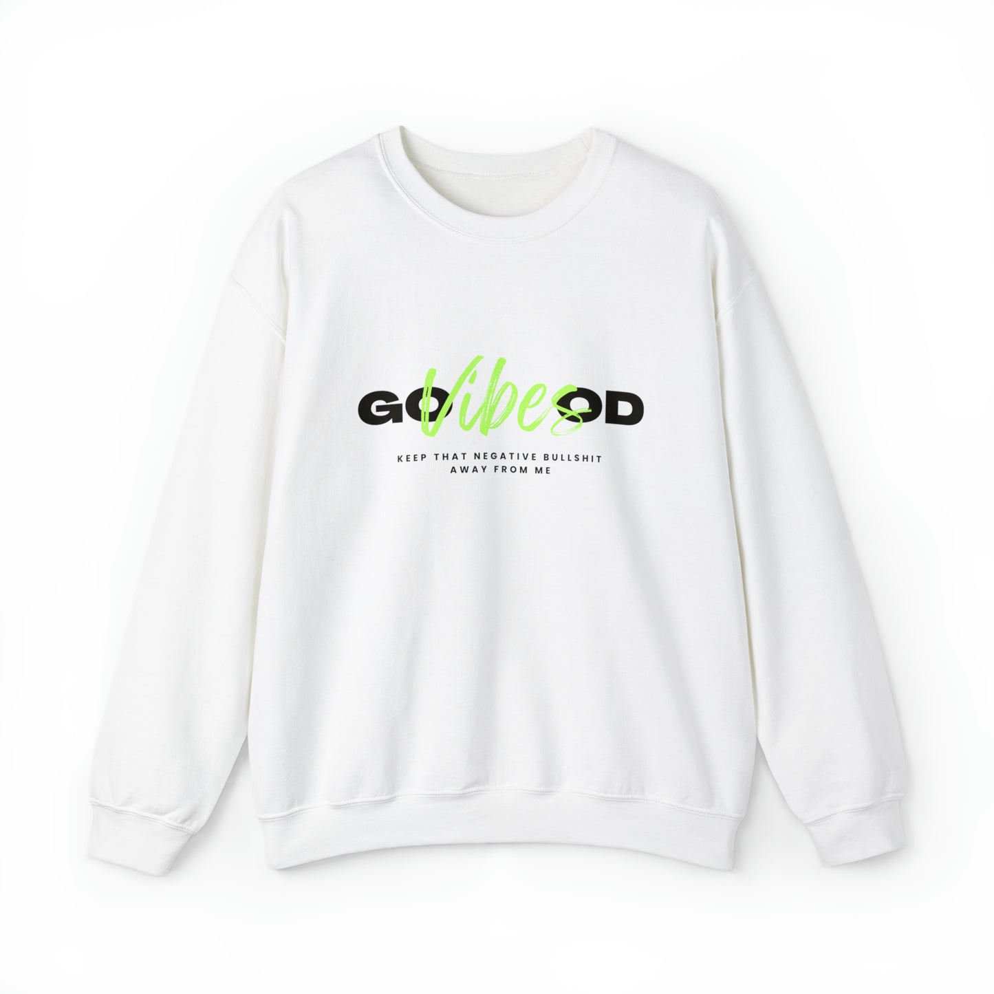 GOOD VIBES NEON GREEN: Unisex Heavy Blend™ Crewneck Sweatshirt