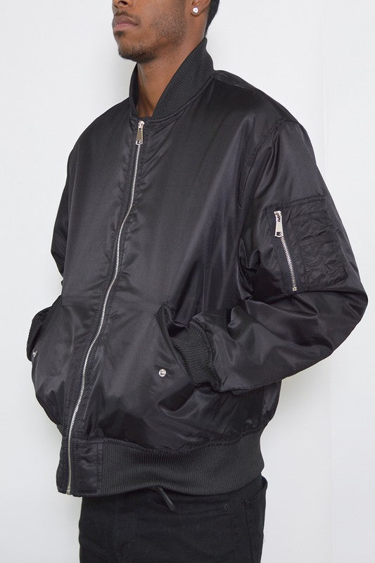 Solid Padded Bomber Jacket