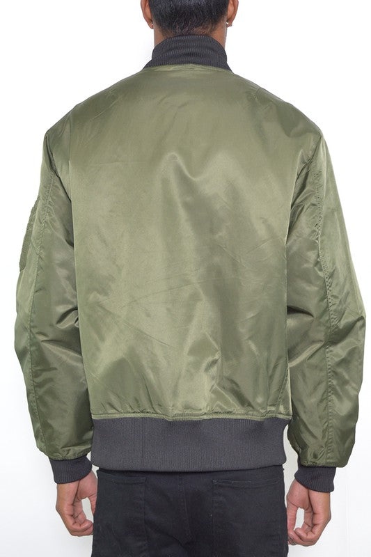 Solid Padded Bomber Jacket