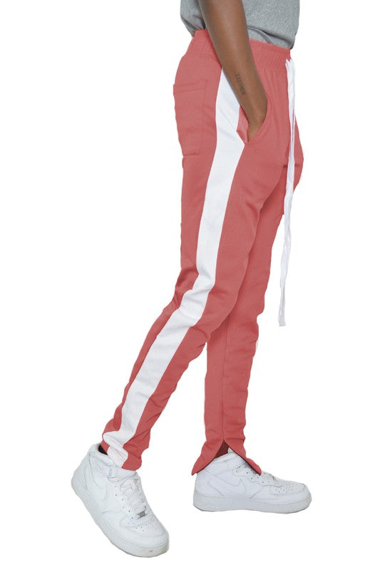 SINGLE STRIPE ANKLE ZIPPER TRACK PANTS