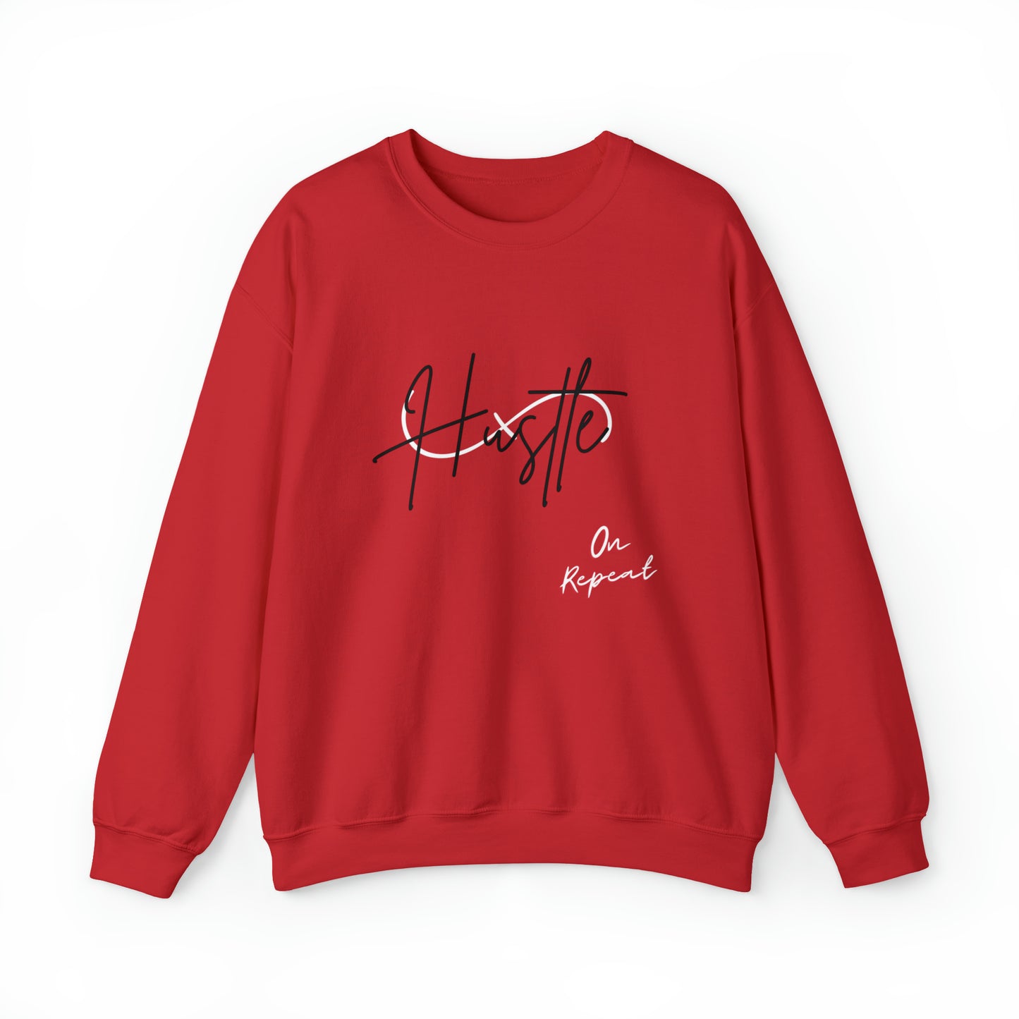 HUSTLE ON REPEAT: Unisex Crewneck Sweatshirt