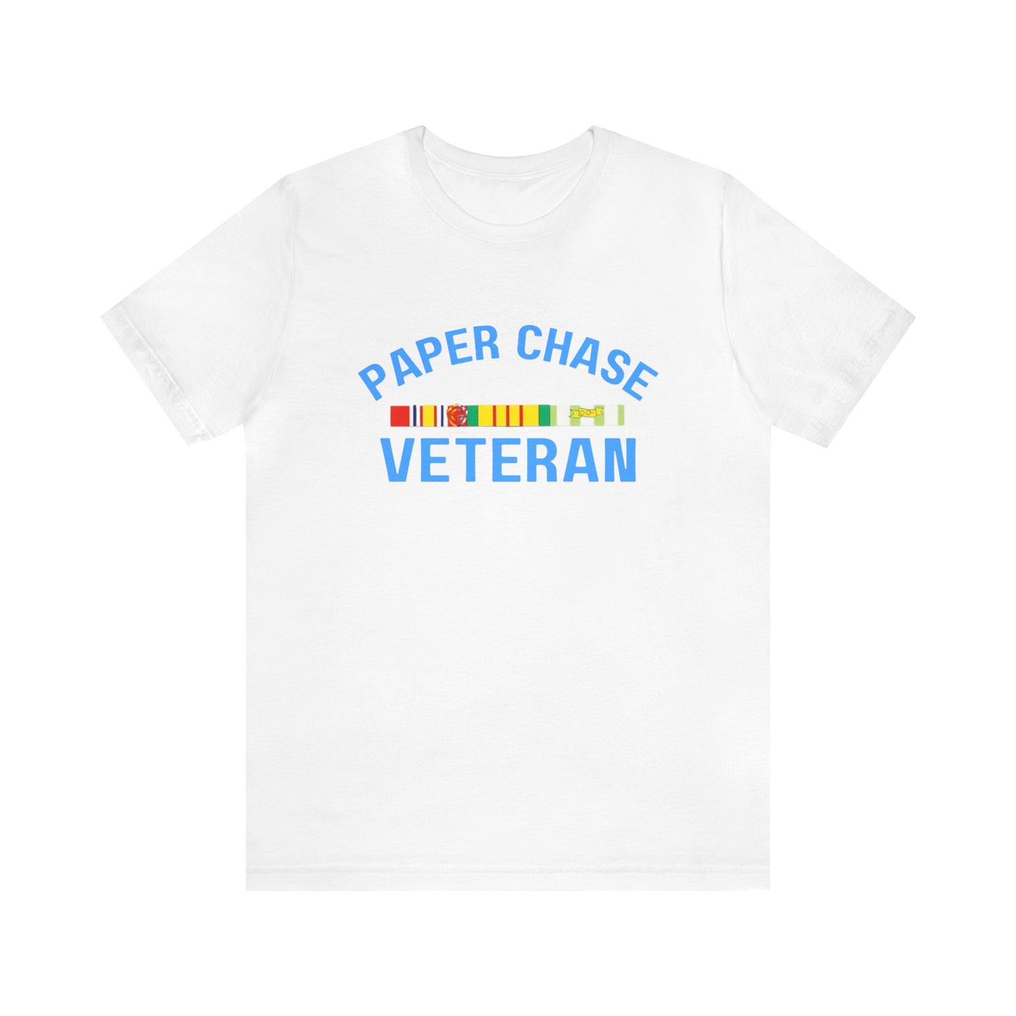 PAPER CHASER UNIVERSITY BLUE: Unisex Jersey Short Sleeve Tee