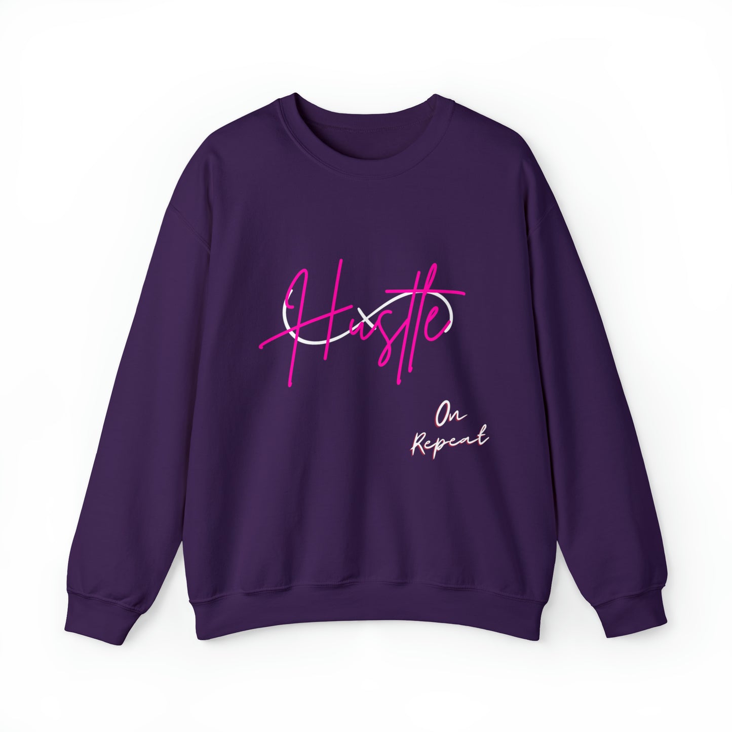 4XL & 5XL HUSTLE ON REPEAT: Unisex Crewneck Sweatshirt