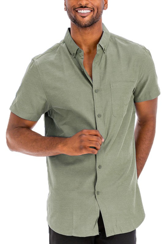 Casual Short Sleeve Button Down Shirt