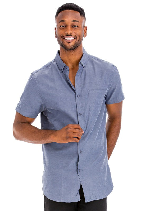 Casual Short Sleeve Button Down Shirt