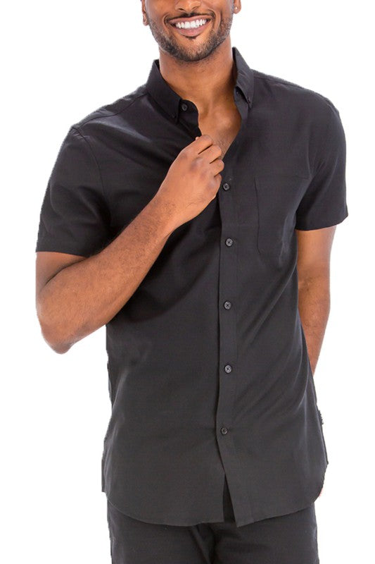 Casual Short Sleeve Button Down Shirt