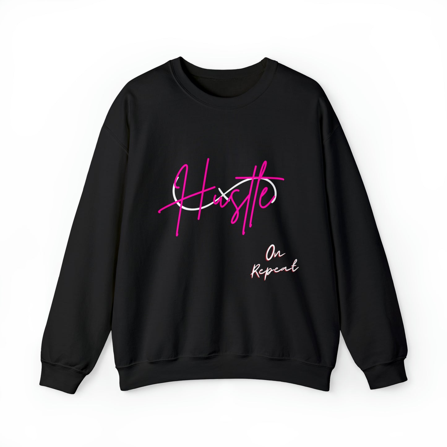 4XL & 5XL HUSTLE ON REPEAT: Unisex Crewneck Sweatshirt