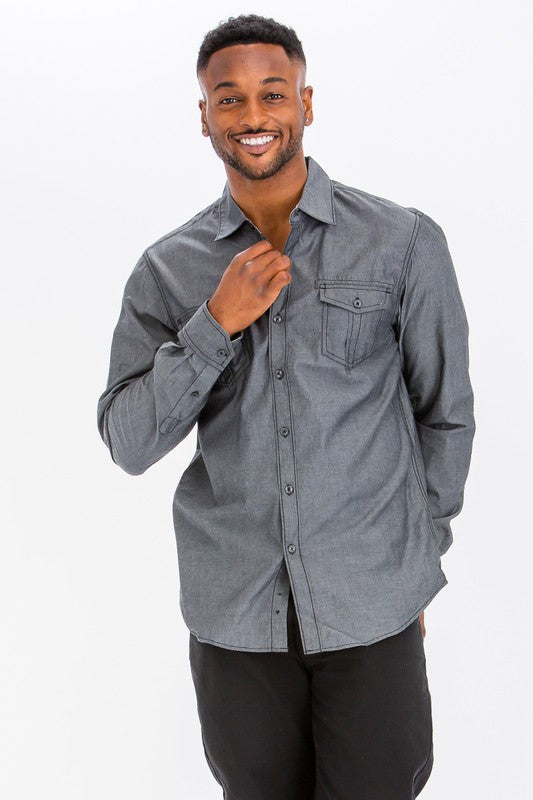 Casual Long Sleeve Button Down Shirt